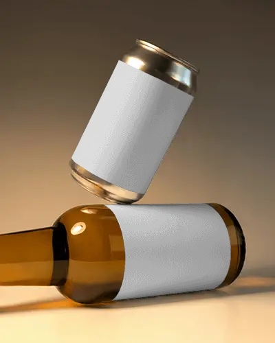 Realistic Blank Bottle And Can Mockup For Beer Drink Packaging