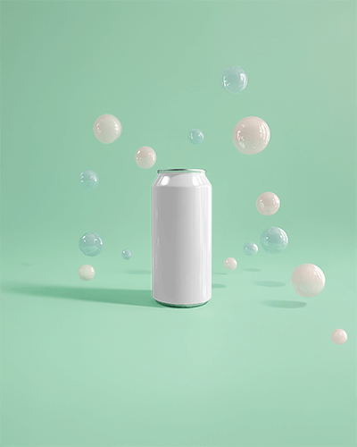 Trendy Canned Drink Mockup Eye Catching Sunset Toned Packaging With Relaxed Beach Aesthetic