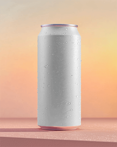 Luxury Aluminum Can Mockup Sophisticated Branding In Moody Sunset Lighting