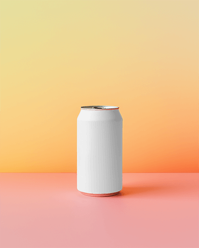 Contemporary Aluminum Can Mockup Trendy Minimalist Packaging In Warm Pastel Setting