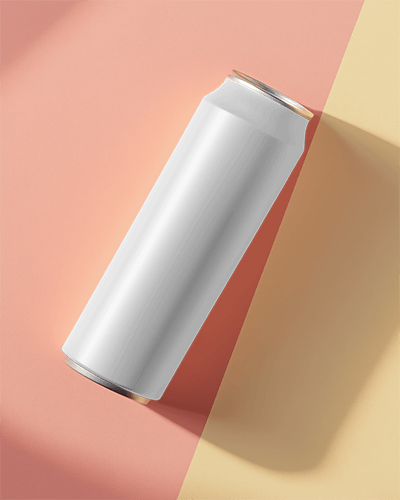 Premium Beverage Can Mockup Elegant Minimalist Label With Bold Nature Inspired Illustration
