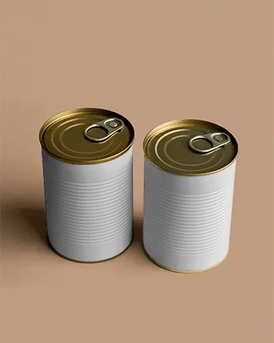 High Quality Metal Cans Packaging Mockup With Pull Tab Lids For Food Or Beverage Products