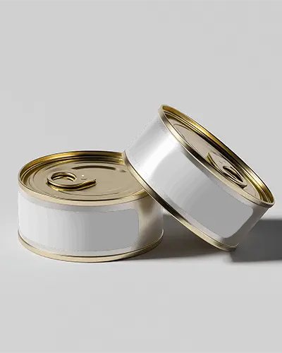 Round Metal Can Mockup For Packaging Design Presented On Clean Background