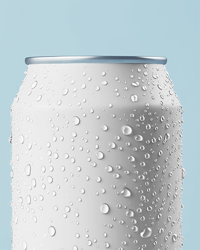 Icy Fresh Drink Can Mockup Condensed Water Droplets Enhancing Cool Aesthetic