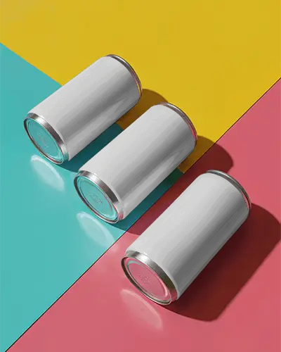 Sleek Minimalist Beverage Can Mockup With Modern Colorful Background Design Presentation