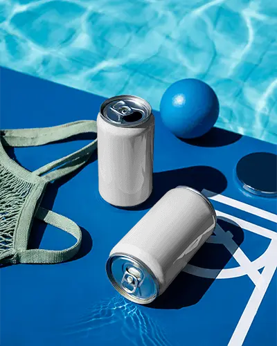 Summer Poolside Refreshing Can Mockup For Cold Beverage Brand Promotion