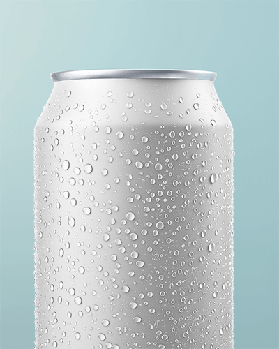Exotic Juice Can Mockup Tropical Design With Detailed Water Droplets