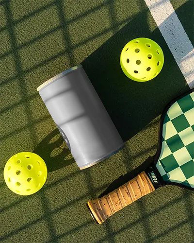 Realistic Can Mockup For Branded Sports Drink Display On Textured Playing Field