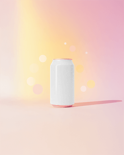 Aesthetic Soft Light Soda Can Mockup With Artistic Branding Design