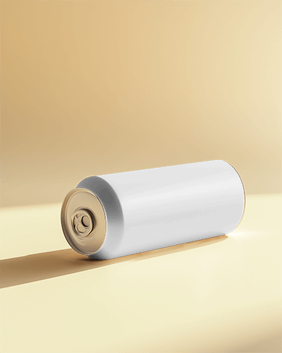 Modern Fruit Soda Can Mockup Showcasing Exotic Resort Style Packaging Design