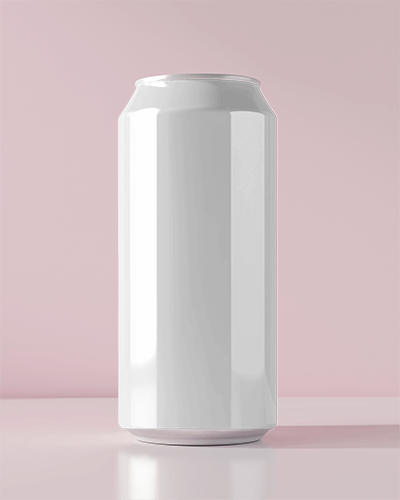 High Quality Soda Can Mockup With Modern Art Inspired Label Design