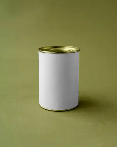 Elegant Can Mockup On Olive Surface Subtle Lighting Soft Gradient Label Minimal Serene Atmosphere