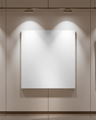 Gallery Lighting Canvas Mockup Modern Exhibit With Soft Highlights