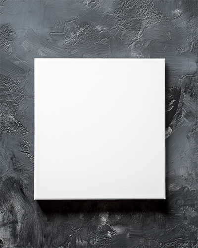 Modern Square Canvas Mockup On Dark Textured Background Monochrome Artistic Studio Setup