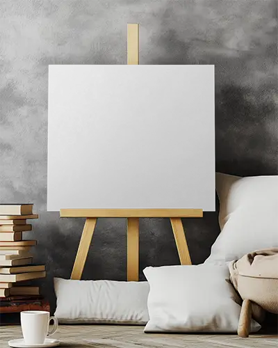 canvas-mockup-on-wooden-easel-in-cozy-room-with-pillows-cup-and-books-0187