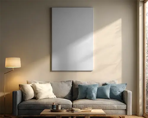 interior-canvas-mockup-with-minimal-living-room-sofa-pillow-lamp-soft-lighting-decorative-setup