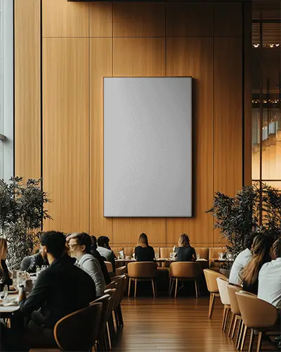 spacious-dining-area-showcasing-luxury-canvas-mockup-attracting-attentive-guests