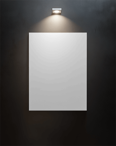 Sleek Modern Gallery Canvas Mockup Spotlight On Dark Wall Minimalist Elegant Museum Like Ambience 023