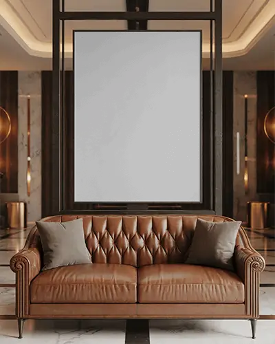 luxury-canvas-mockup-above-brown-leather-sofa-in-modern-marble-interior-stylish-home-decor