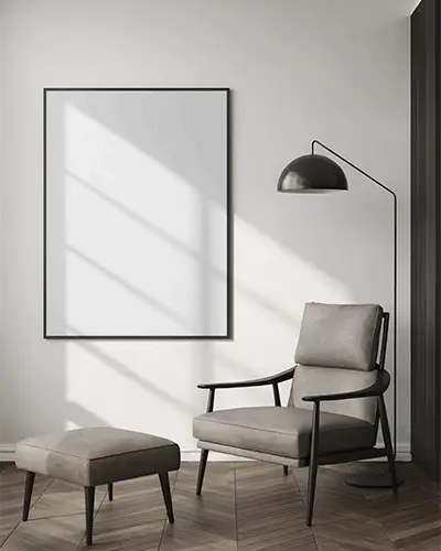canvas-mockup-in-minimal-white-room-with-soft-sunlight-shadows-and-modern-gray-chair