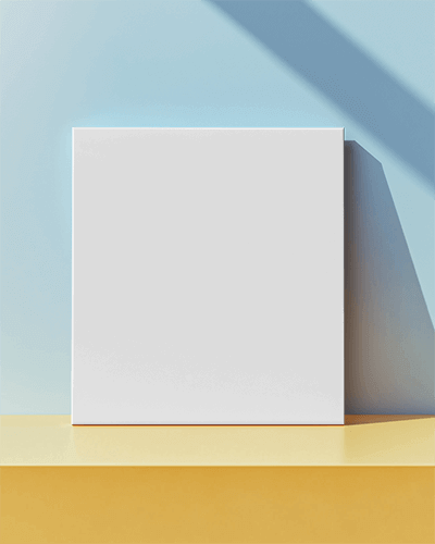 Pastel Aesthetic Canvas Mockup Minimalist Light Blue And Yellow Setup Soft And Vibrant 026