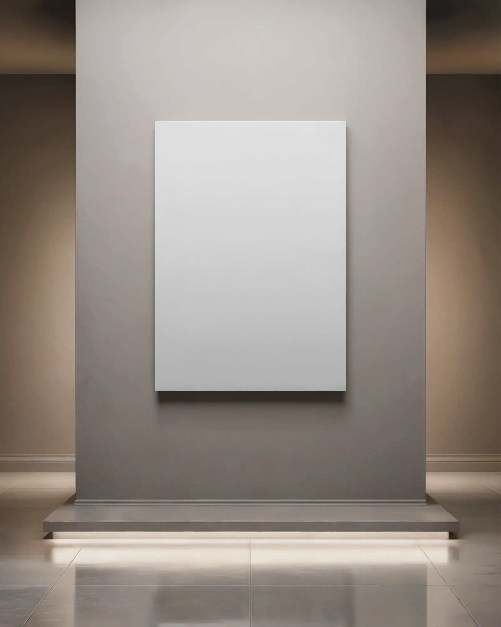luxury-gallery-wall-mounted-canvas-mockup-with-floor-lighting
