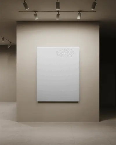 Modern Exhibition Gallery Canvas Mockup With Track Lighting