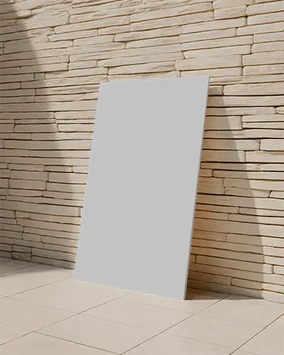 Large Wall Canvas Mockup Under Spotlights In Gallery