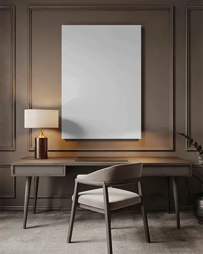 Desk Wall Canvas Mockup In Luxury Home Office