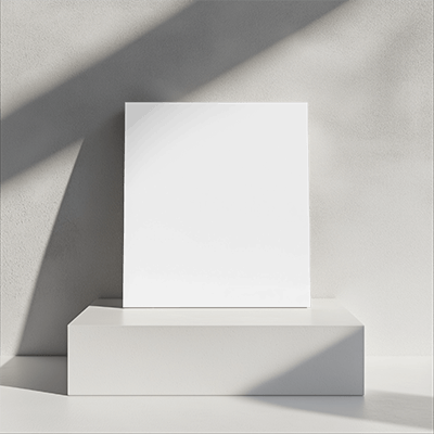 Minimalist Pedestal Canvas Mockup Soft Shadows Modern Textured Background Elegant And Serene Display 035
