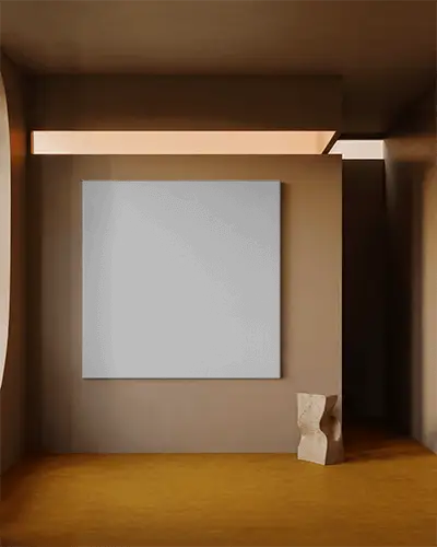 Modern Canvas Mockup For Minimalist Interior Design Showcase And Wall Art Presentation