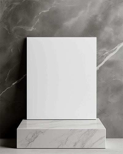 Luxury Marble Pedestal Canvas Mockup Dark Veined Stone Wall High End Aesthetic 038