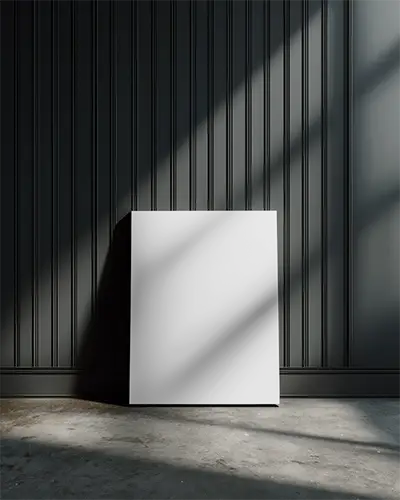 Studio Canvas Mockup With Shadowed Textured Background For Art Presentation