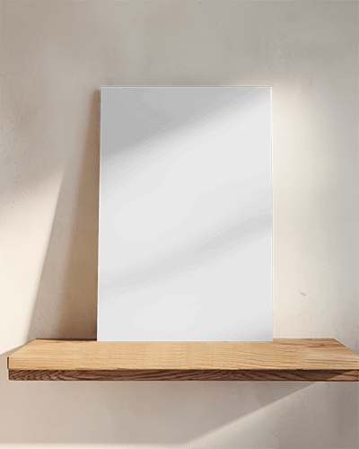 Minimalist Shelf Canvas Mockup Soft Lighting Simple And Serene