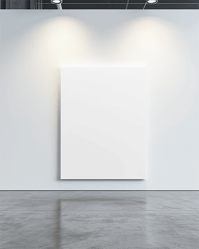 Industrial Gallery Canvas Mockup Modern Exhibition Space With Spotlight Highlighting Artwork 044