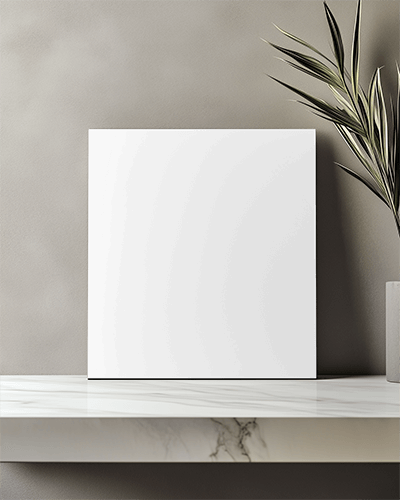 Modern Serene Canvas Mockup Textured Wall Marble Surface And Delicate Greenery 046