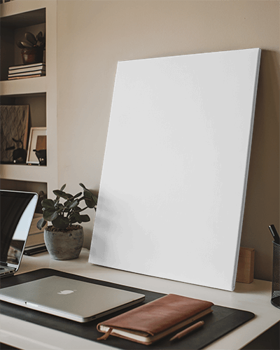 Minimal Desk Poster Mockup Home Office Setting With Modern Aesthetic And Soft Lighting 050