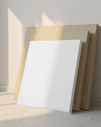 Sunlit Corner Canvas Mockup Stack Of Frames Warm And Inviting
