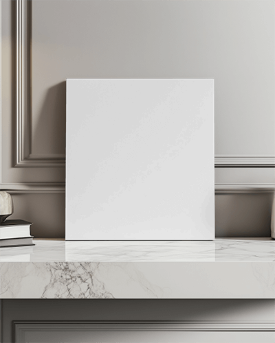 Elegant Marble Mantel Canvas Mockup Classic Interior With Neutral Tones And Luxurious Textures