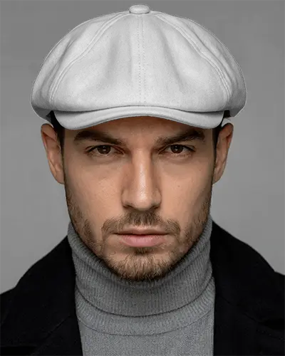 Premium Flat Cap Mockup For Mens Headwear Brand Promotion And Stylish Look Template