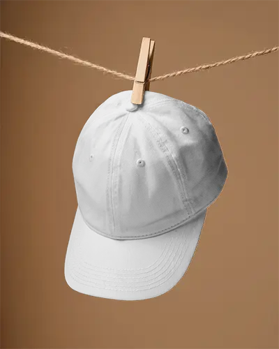Premium Quality Cap Hanging On Rope Mockup For Merchandise And Fashion Accessories