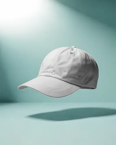 Cap Mockup Baseball Hat Hovering On Clean Pastel Backdrop Modern Studio Light