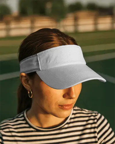 photorealistic-visor-cap-mockup-woman-in-striped-top-golden-hour-shot-outdoor-fashion
