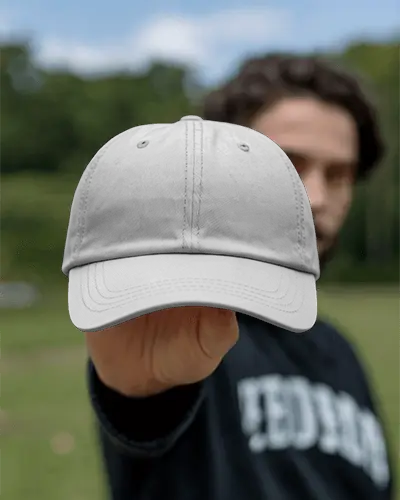 Close Up Stylish Cotton Cap Mockup For Personalized Fashion Display