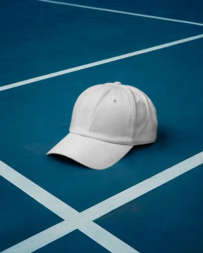 sporty-baseball-cap-mockup-placed-on-blue-tennis-court-with-white-lines-clean-look