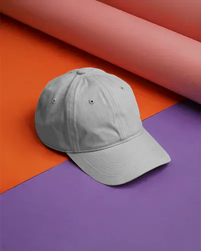 Bold Contrast Cap Mockup On Purple And Orange Background Colorful Studio Modern Street Style