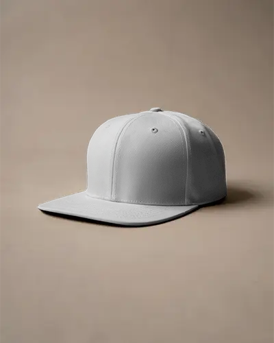 Snapback Cap Mockup On Neutral Beige Surface Minimalist Studio Setup Clean Modern Fashion Style
