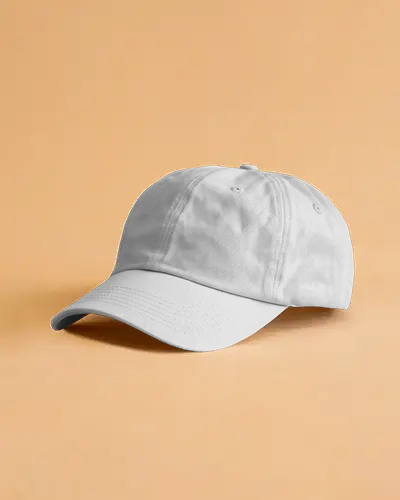 Casual Cap Mockup On Soft Orange Background Simple Studio Display Modern Lifestyle Aesthetic
