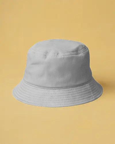 Bucket Cap Mockup On Yellow Background Minimalist Studio Presentation Stylish Clean Fashion