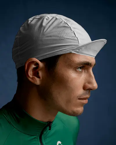 Sleek Cycling Cap Mockup In Profile With Athletic Model And Clean Studio Lighting